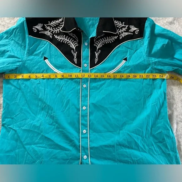 Coofandy Western Cowboy Shirt Casual Long Sleeve Button Down - Picture 6 of 7